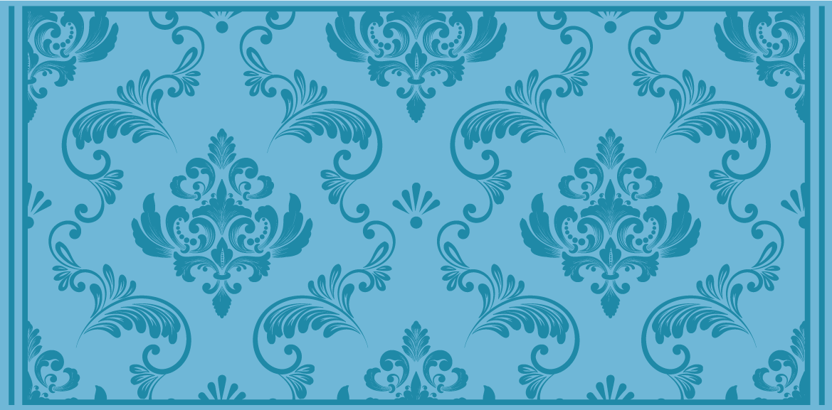 Vinyl Teppich blau barockes muster - TenStickers