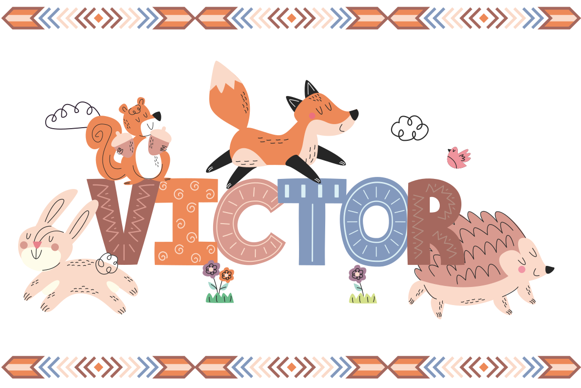 Vinyl Teppich mit Namen anpassbare viecher - TenStickers