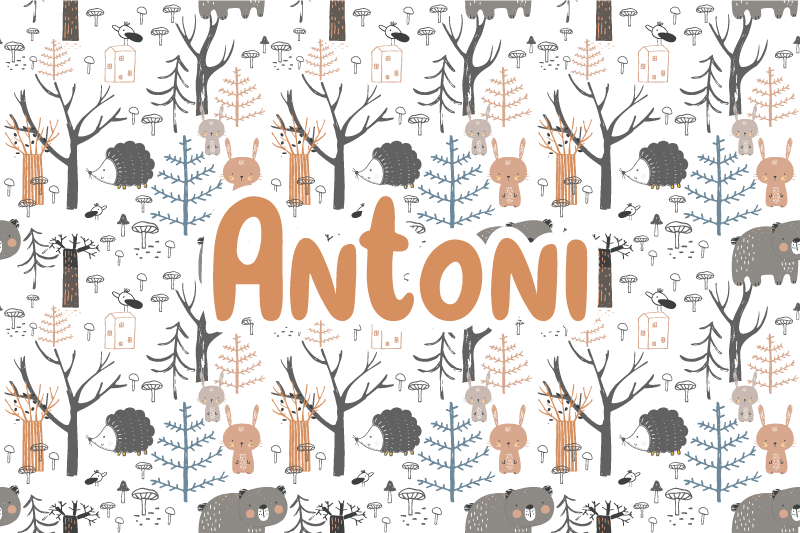 Vinyl Teppich mit Namen individuell gestalteter wald - TenStickers