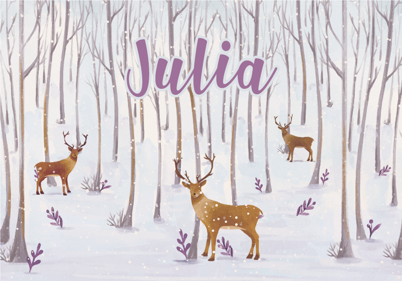 Vinyl Teppich mit Namen winterwaldlandschaft - TenStickers