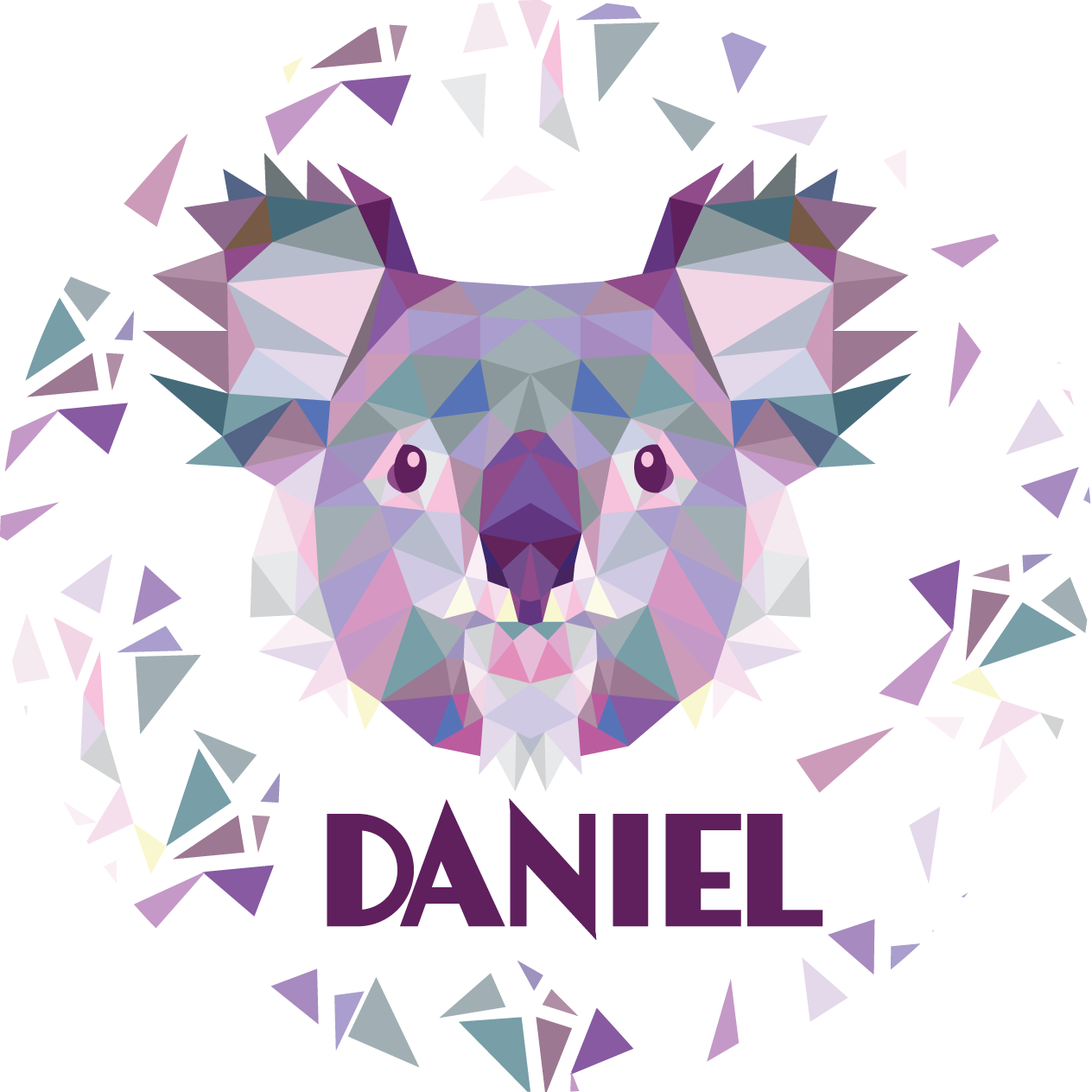 Vinylteppich mit Name Geometrische tiere großer koala - TenStickers