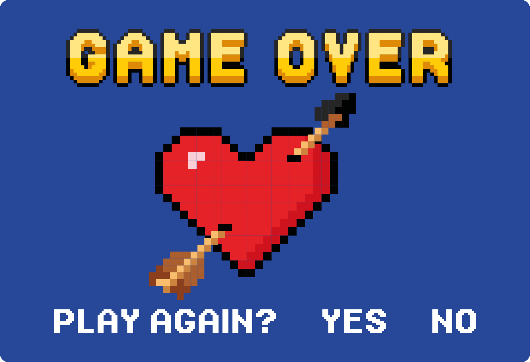 Vinylteppich Spruch pixelated Heart Game Over - TenStickers