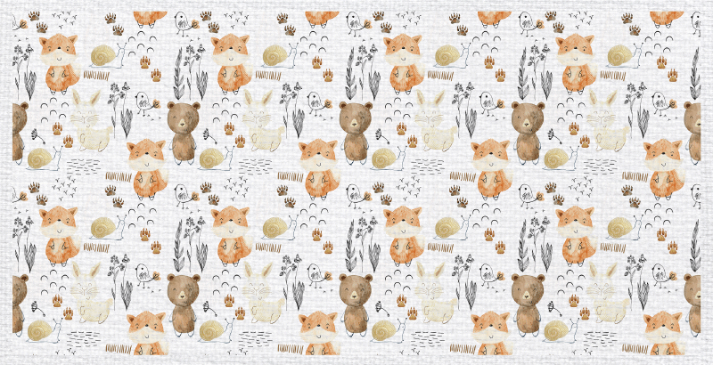 Vinyl Teppich Kinder glückliche tierfreunde - TenStickers