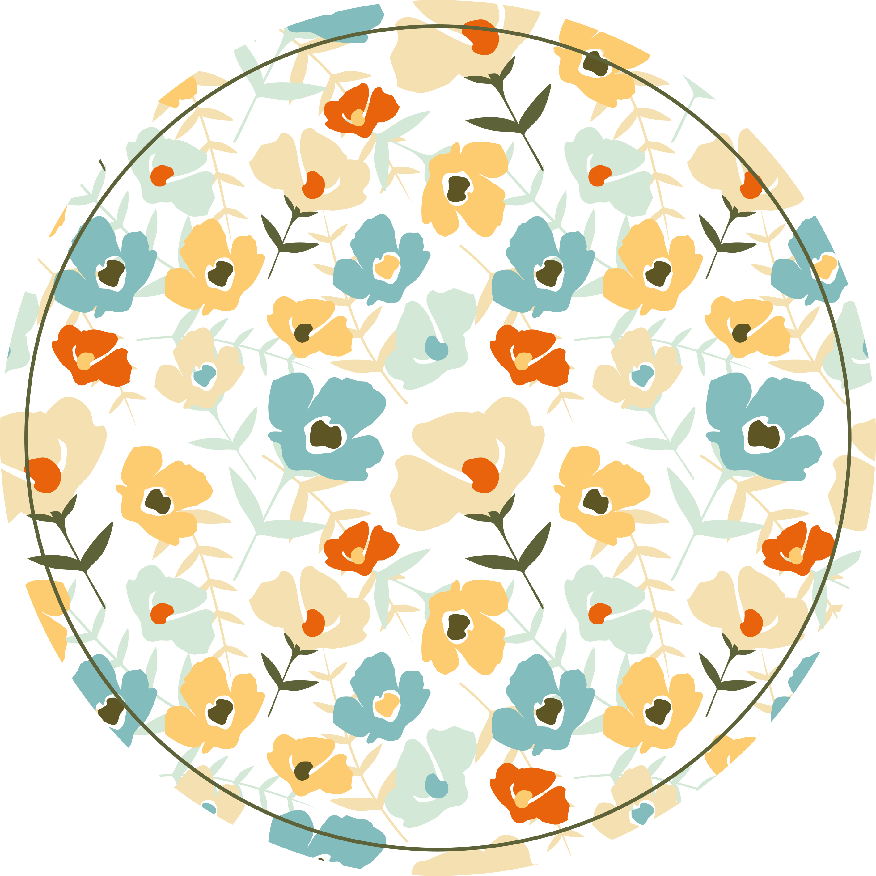 Vinylteppich Natur wasserfarbenblumen - TenStickers