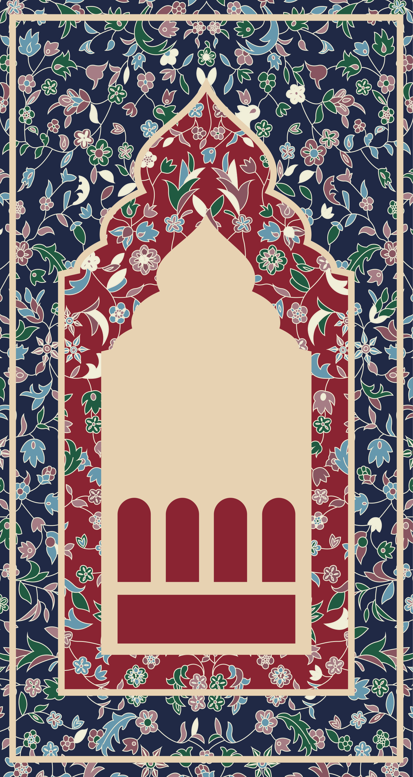 Vinylteppich rechteckig blumenmuster persischer schweinestall - TenStickers