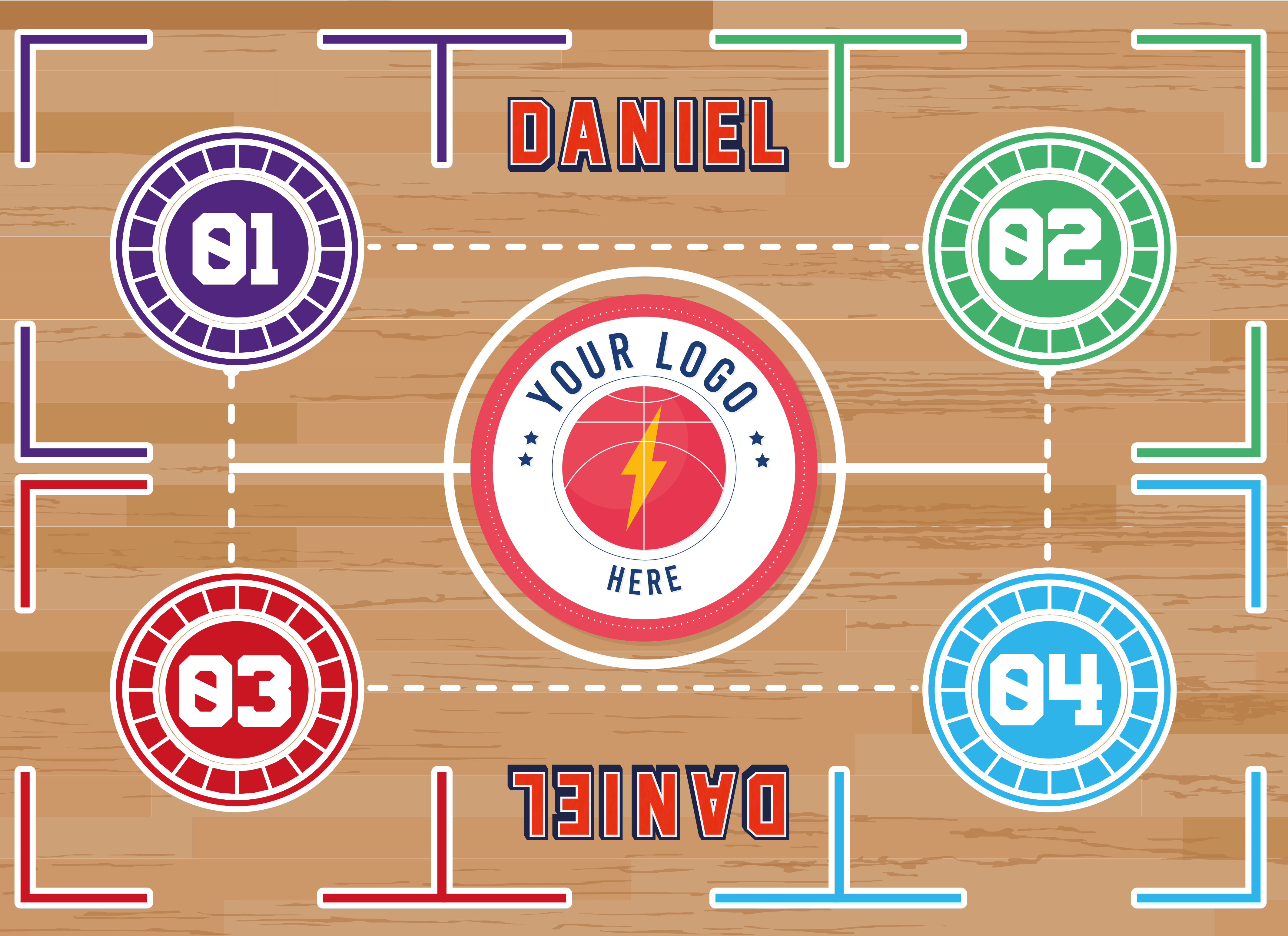 Vinylteppich rechteckig korbtraining - TenStickers