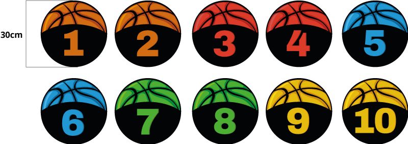 Vinylteppich Jugendliche basketball-trainingspaket - TenStickers
