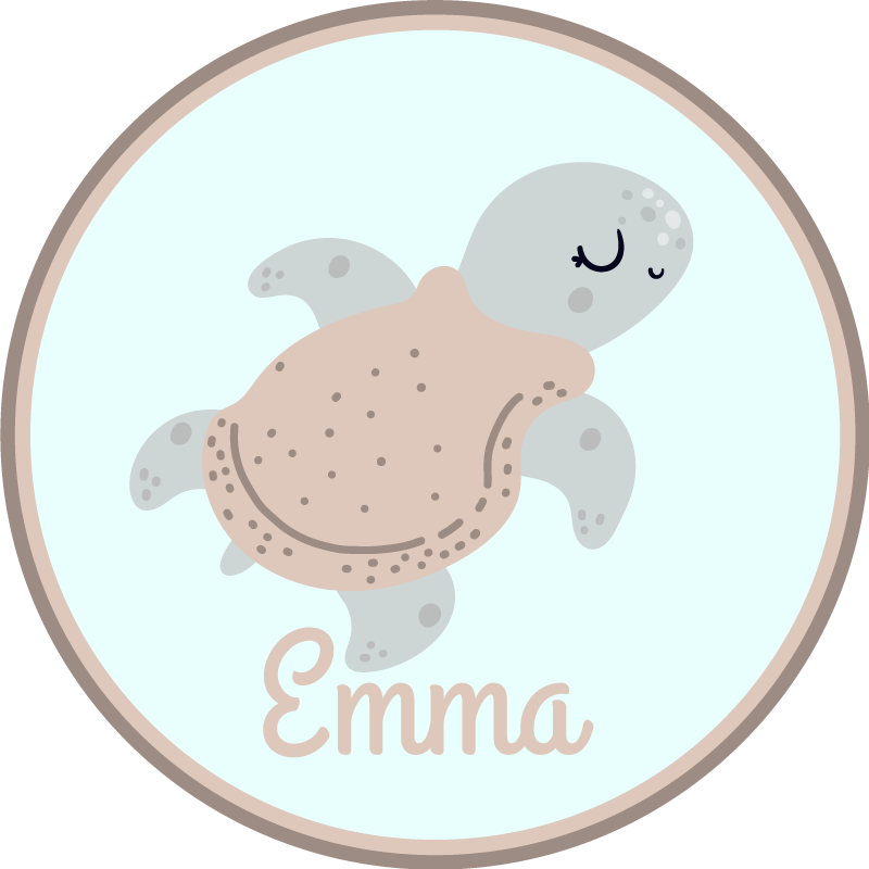 Vinyl Teppich mit Namen anpassbare schildkröte - TenStickers