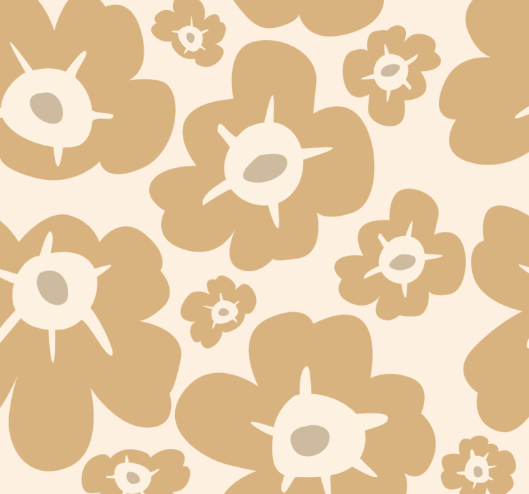 Blumentapete beige mohnblumen - TenStickers