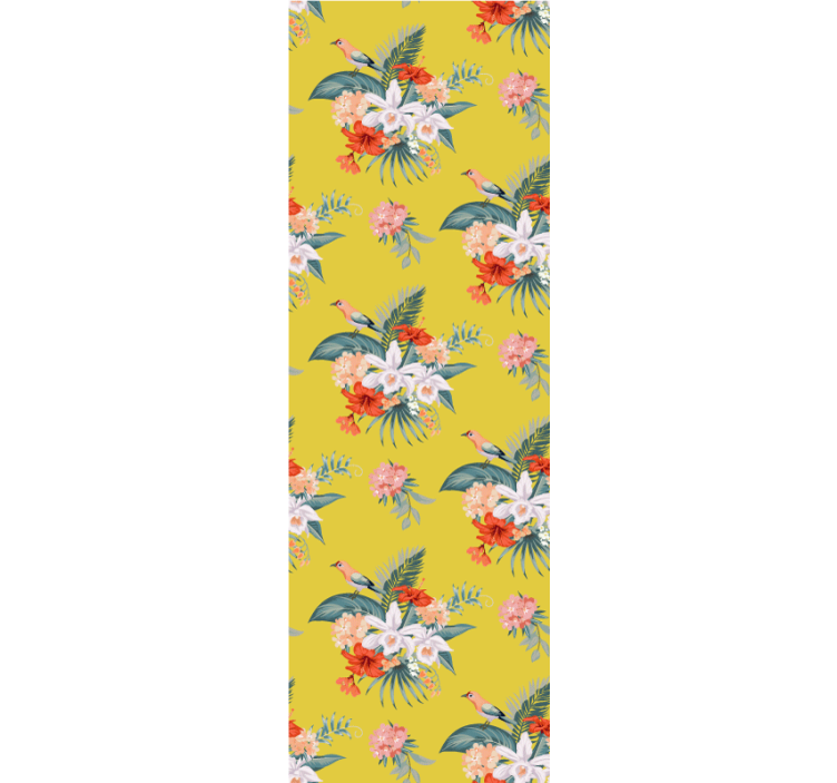 Blumentapete blumenstrauß auf gelbem hintergrund - TenStickers