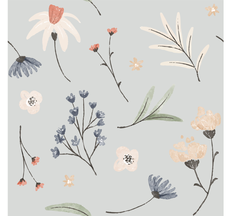 Blumentapete zartes federdesign - TenStickers