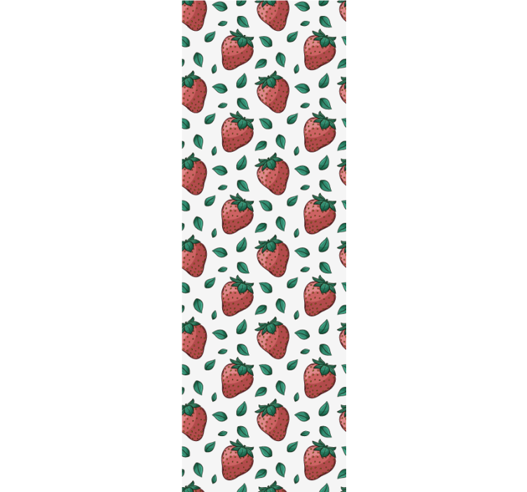 Tapete küche mit frischen erdbeeren blumenmuster - TenStickers