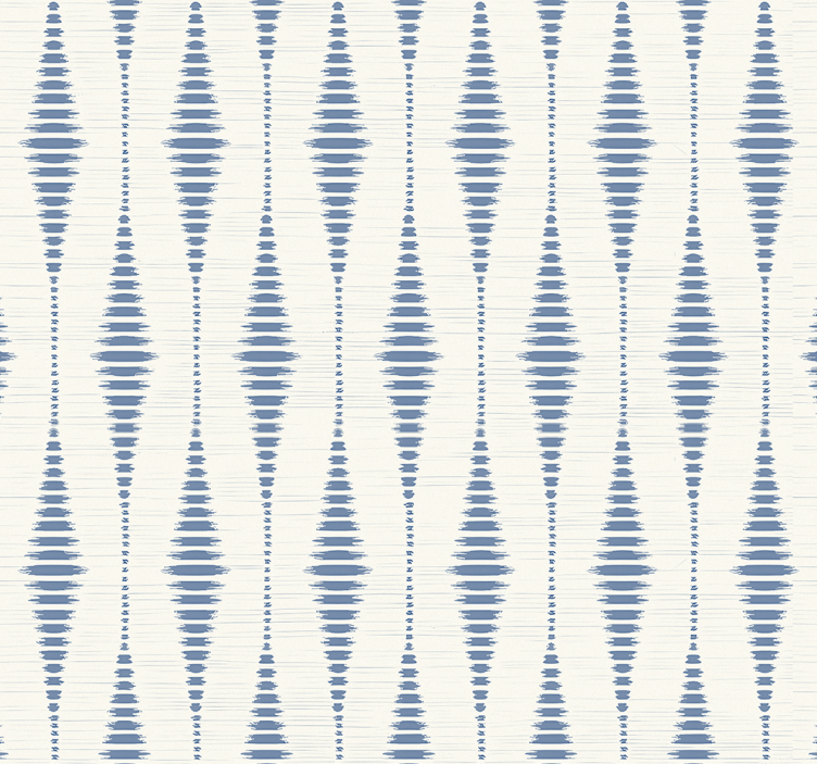 Geometrische Tapete rabaul ikat blau und beige - TenStickers