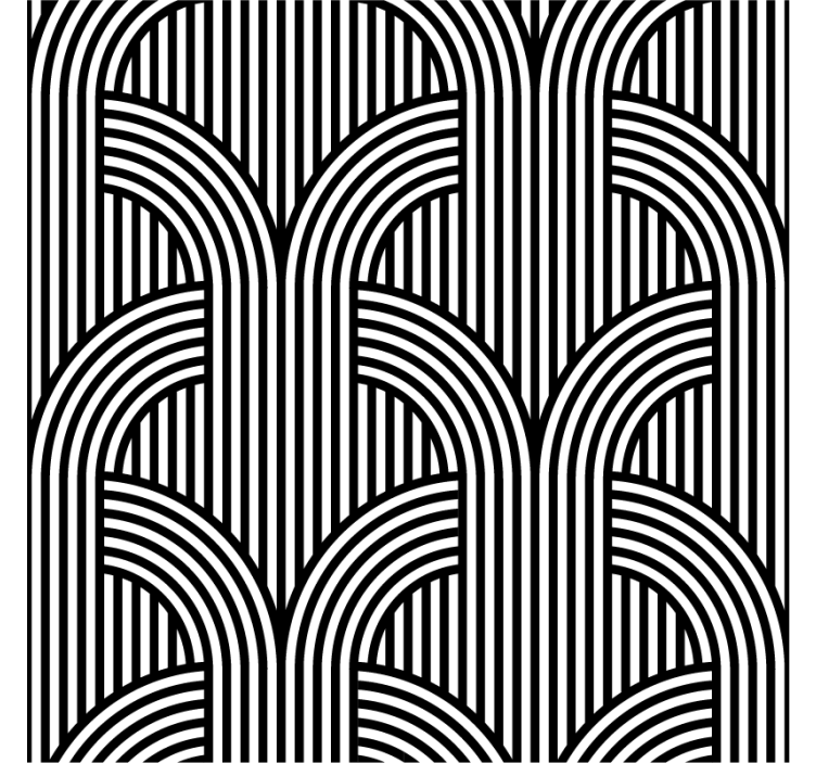 Ornament tapete mit schwarz-weißen bögen - TenStickers