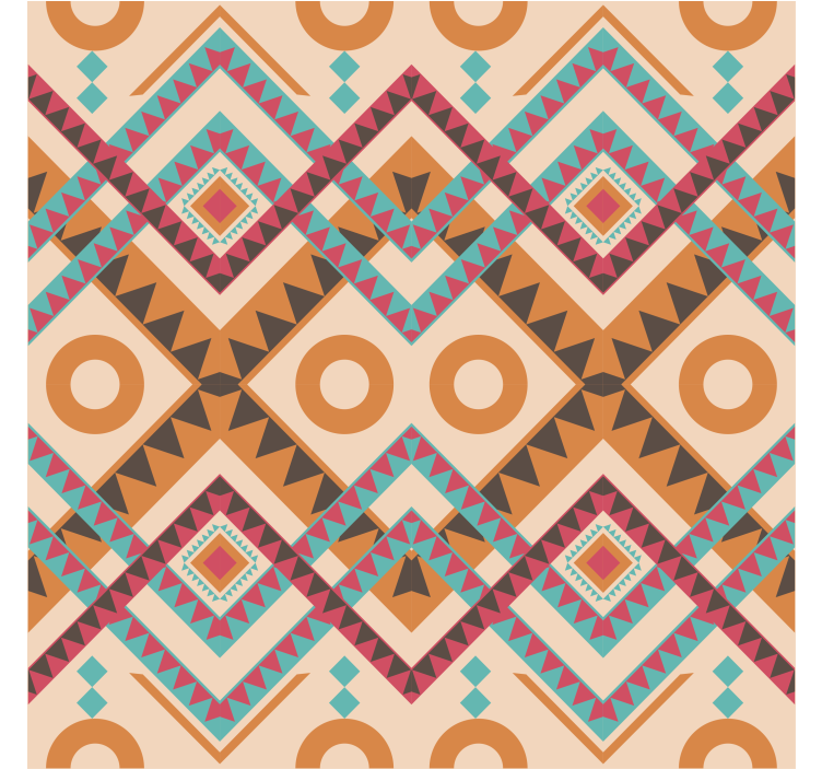 Tapete wohnzimmer im bunten diamantenmuster - TenStickers