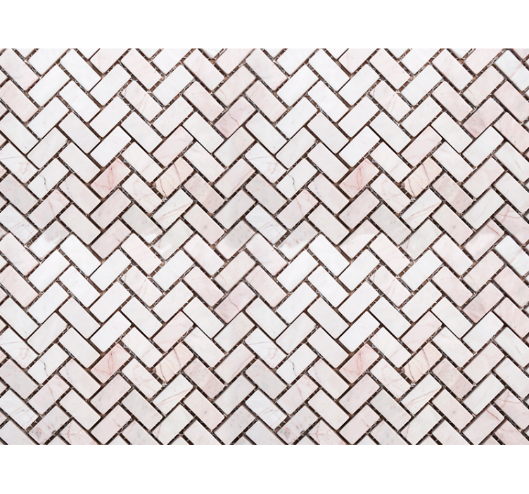 Ornament tapete fischgrät marmorfliesen - TenStickers