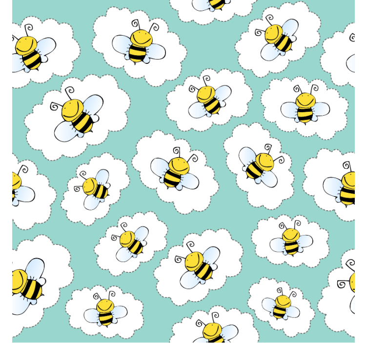 Tapete kinderzimmer wolken und bienen - TenStickers