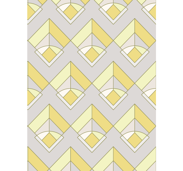 Tapete geometrische muster gelb und grau - TenStickers