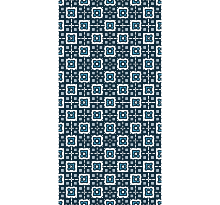 Fliesen tapete im weißen und blauen mosaikmuster - TenStickers