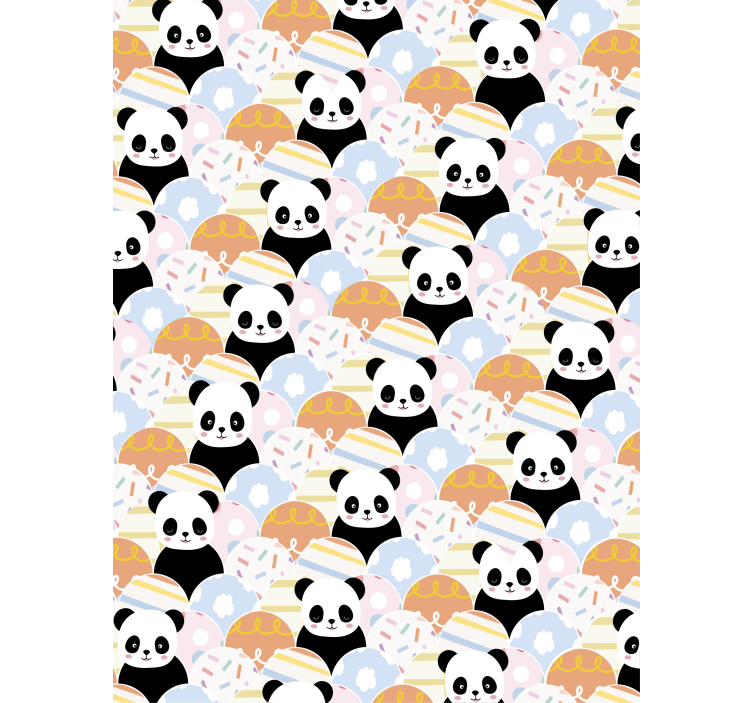 Tapete kinderzimmer im patchwork panda design - TenStickers