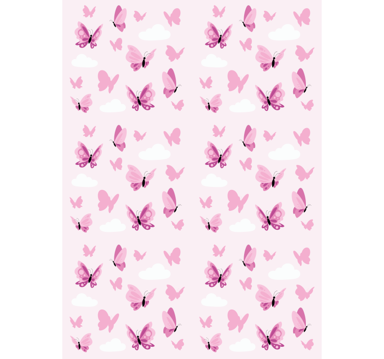 Tapete schmetterling in pink mit wolken - TenStickers