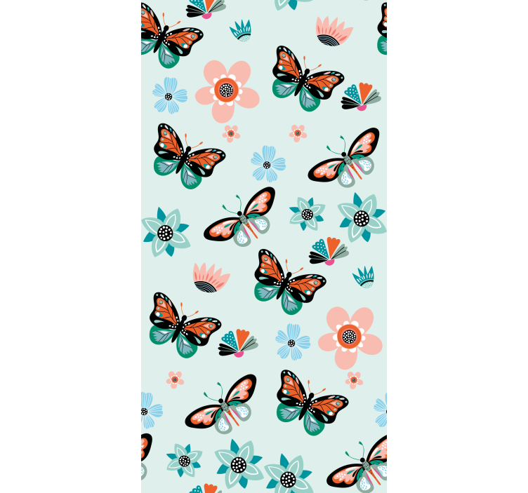 Tapete schmetterling mit schmetterlingen und blumen - TenStickers