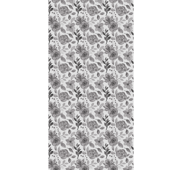Tapete flur elegante graue blumenmuster - TenStickers