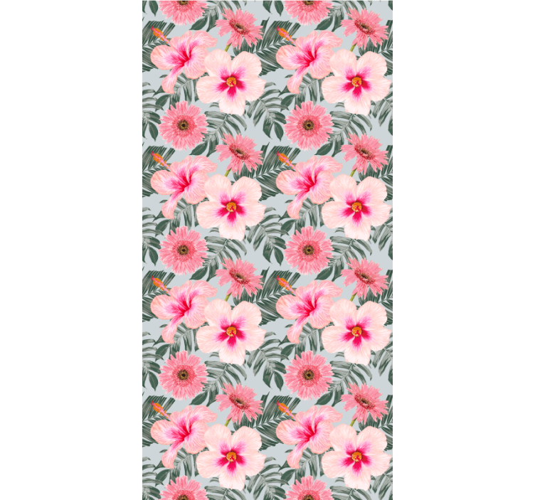 Tapete flur hibiskus und blumen - TenStickers