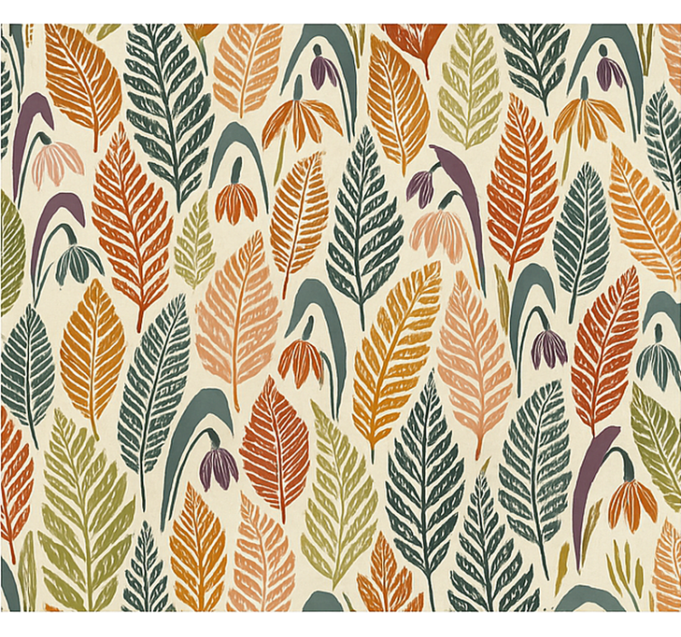 Tapete skandinavisch mit mehrfarbigen schneeglöckchen - TenStickers