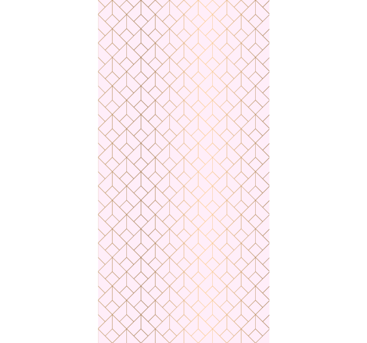 Tapete klassisch pink mit goldenen linien muster - TenStickers