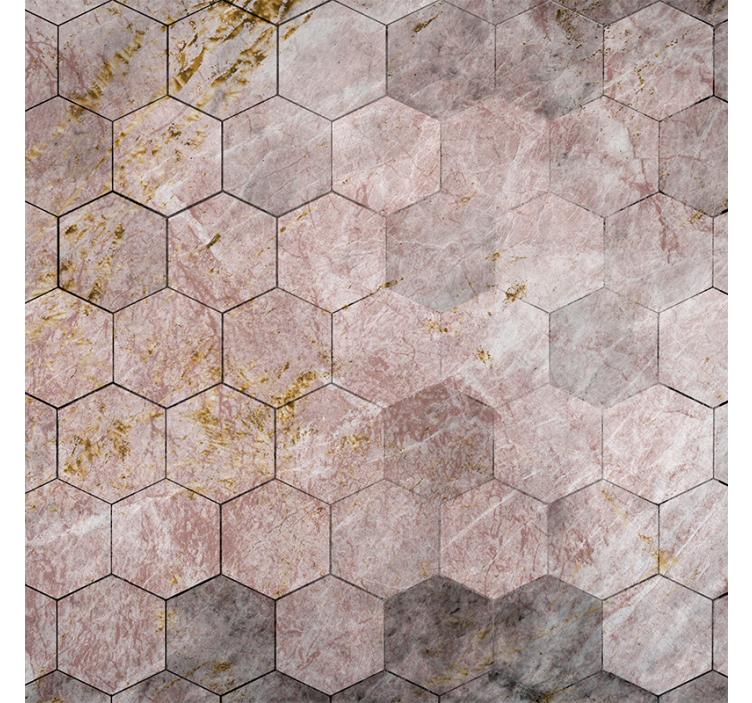 Retro tapete mit hexagonalem ombre-muster - TenStickers