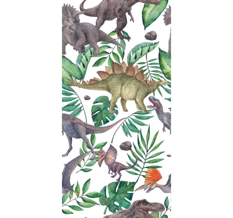 Dino tapete im jurassic aquarellmuster - TenStickers