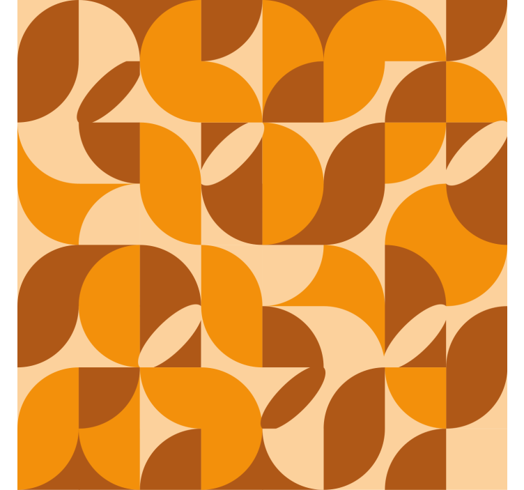 Tapete modern mit retro orangefarbenen figuren - TenStickers