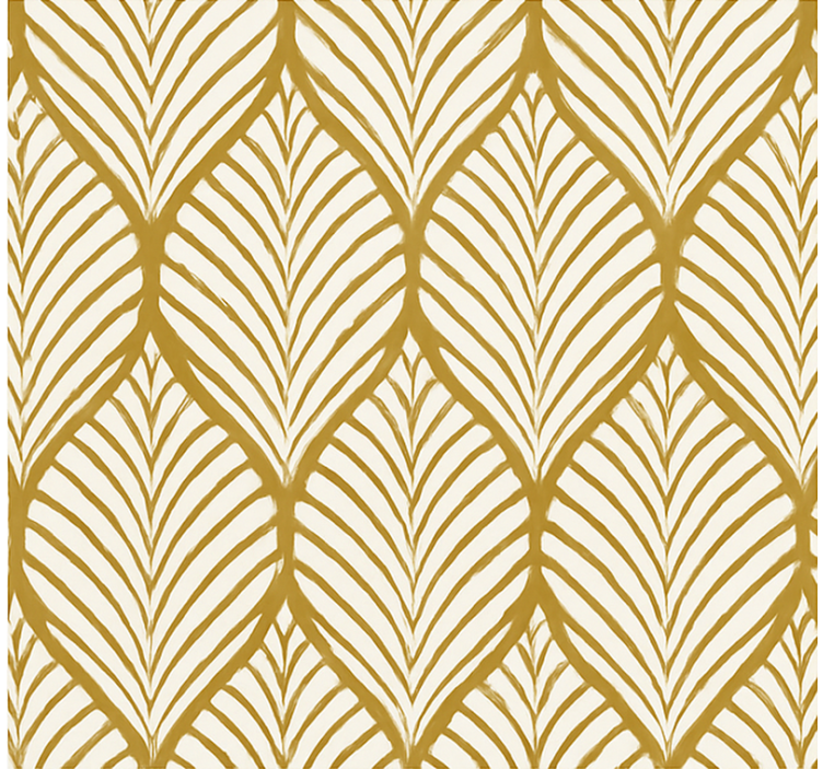 Tapete modern mit goldenem geometrischem blattmotiv - TenStickers