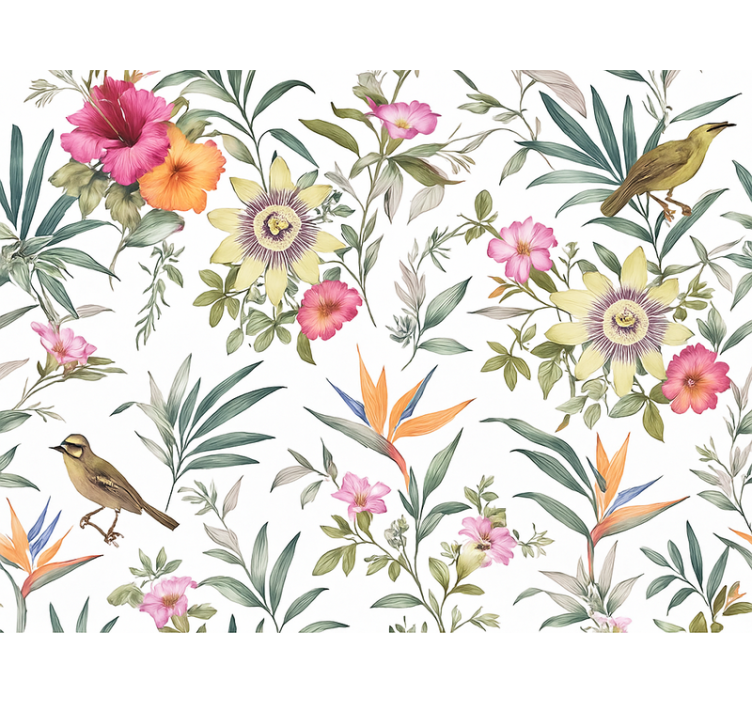 Tapete hochzeit blaues blumenmuster - TenStickers