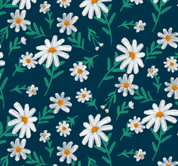 Blumentapete gänseblümchen-blumenmotiv - TenStickers