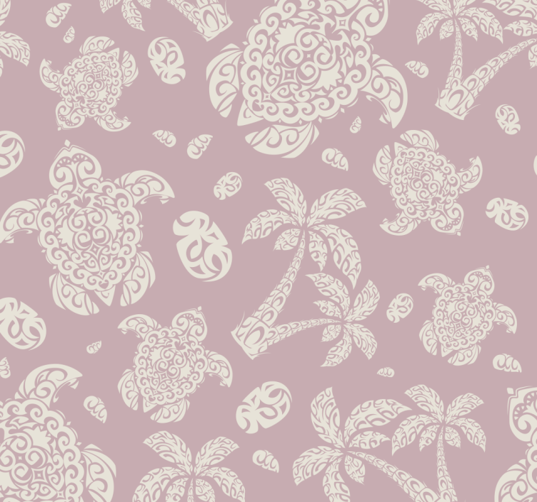 Tapete Tiere schildkröten und palmen - TenStickers