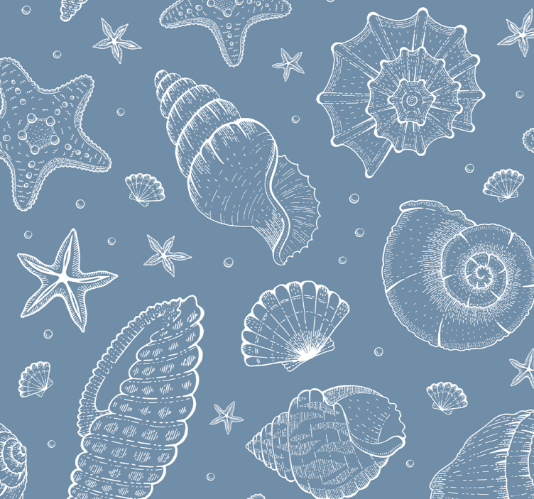 Tapete Fische muschelmotive - TenStickers