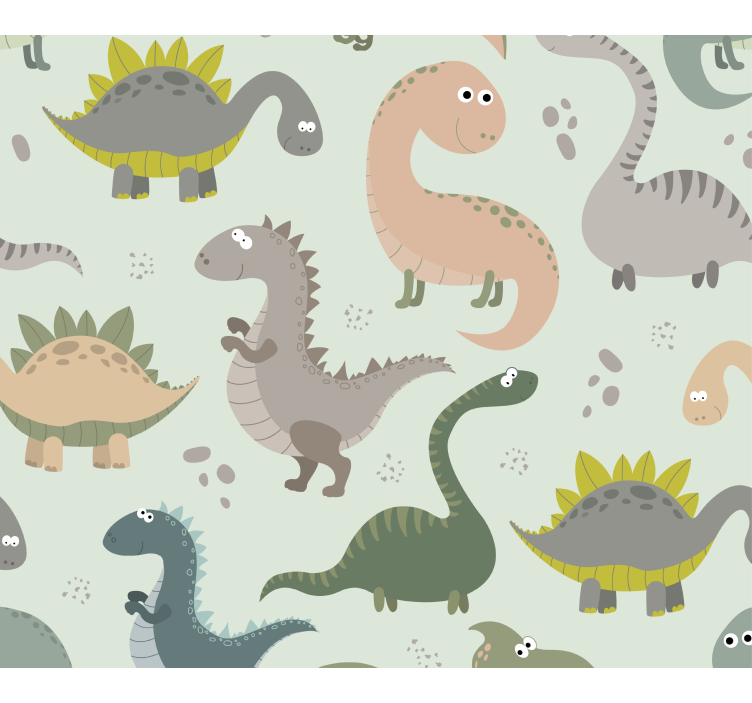Dino Tapete verspielte dinosaurier-illustrationen - TenStickers