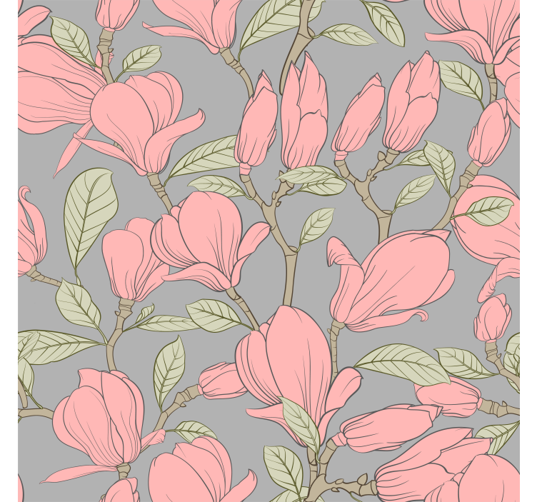 Blumentapete blumen-magnolien - TenStickers