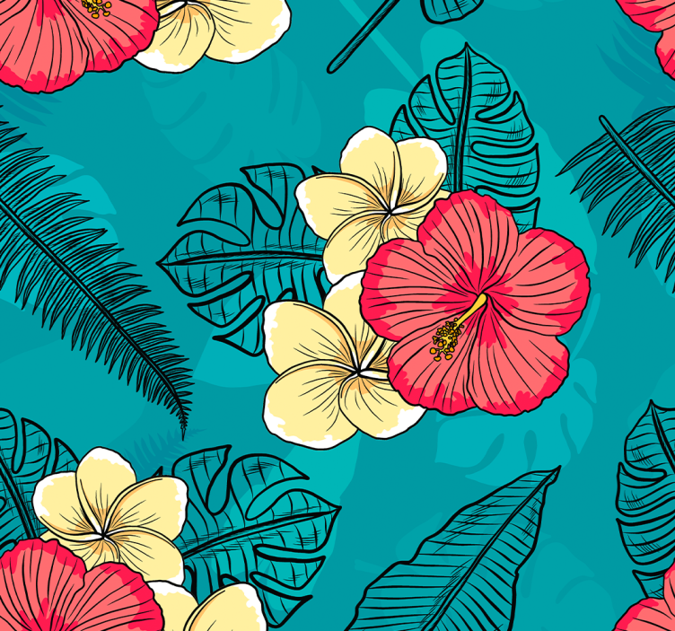 Blumentapete Hawaii blumen - TenStickers