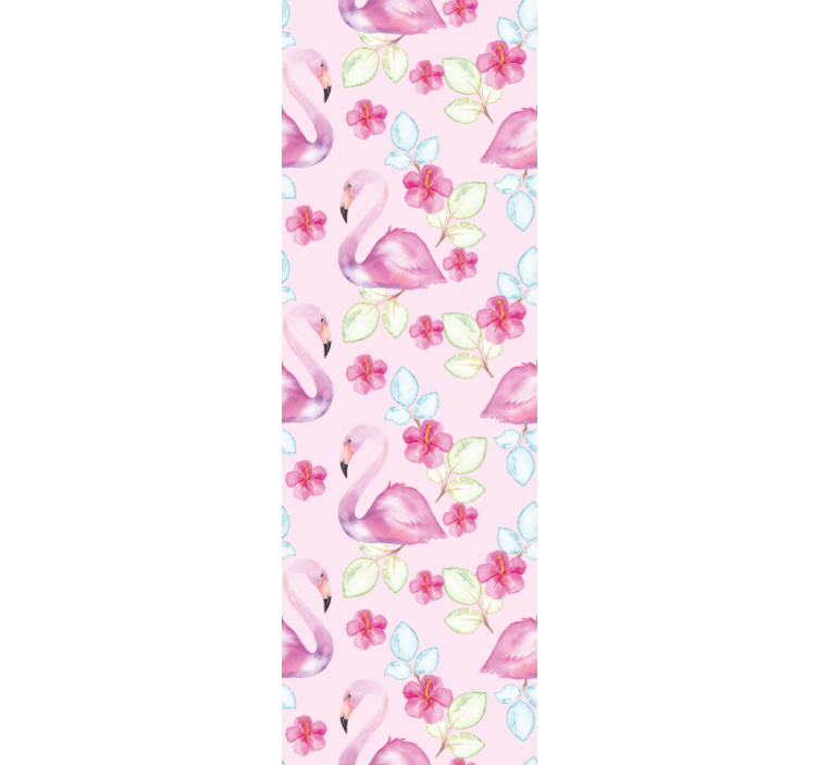 Tapete Tiere blumenflamingos - TenStickers