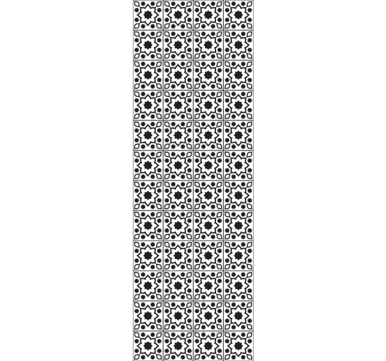 Pflanzen Tapete Fliesendruck schwarz und weiß - TenStickers