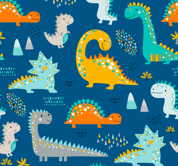 Dino Tapete dinosaurier-muster - TenStickers