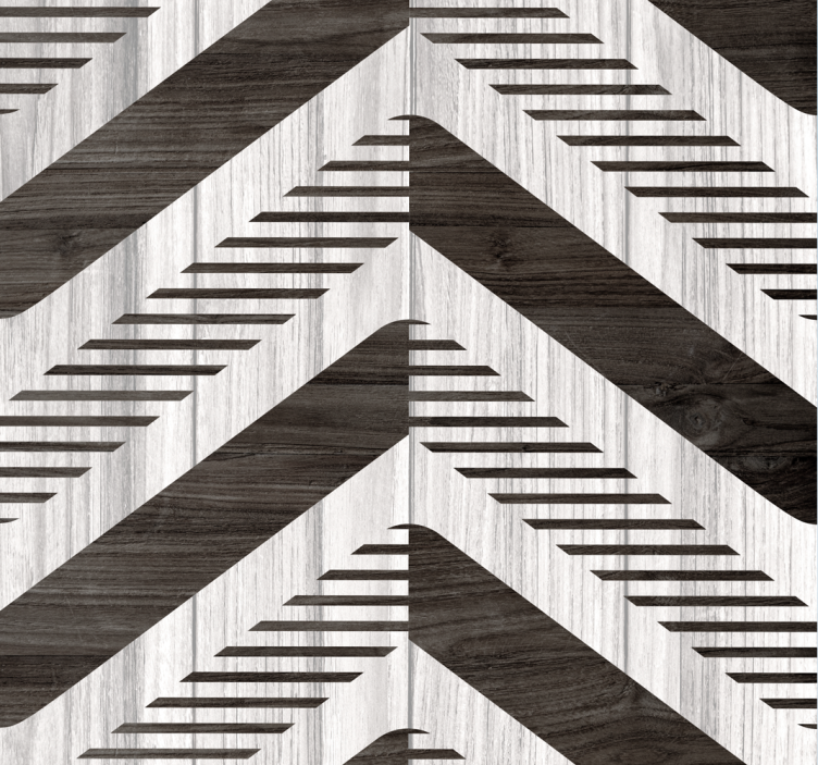 Tapete geometrische Muster fischgrät-kontrast - TenStickers