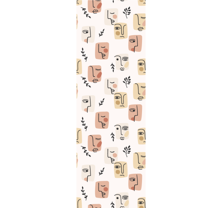 Kunst Tapete abstrakte gesichtsmuster - TenStickers