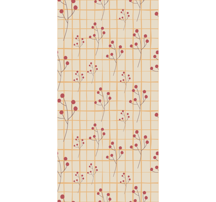Blumentapete beerenzweigmuster - TenStickers