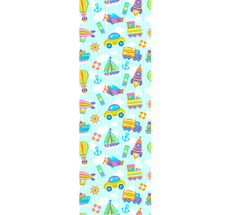Tapete Kinderzimmer spielerischer transport - TenStickers
