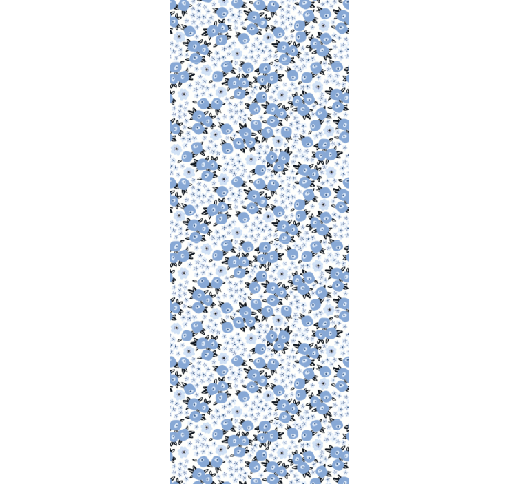 Blumentapete Vintage alte blaue blumen - TenStickers