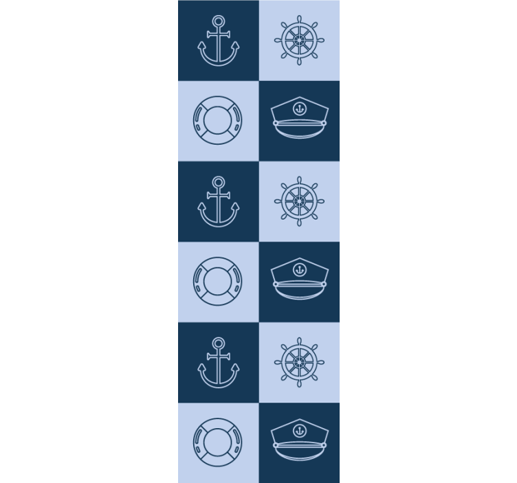 Fliesen Tapete nautische fliesenmuster - TenStickers